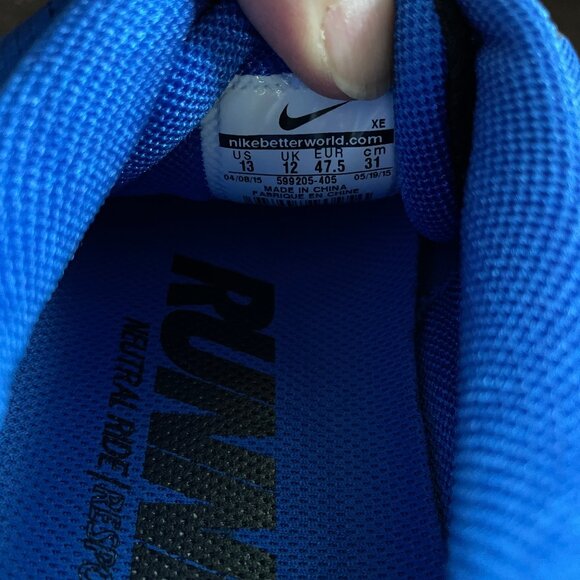 NEW Nike Air Pegasus 30 Running Trainers 2013 Blue Black Volt 599205-405 13 US - Picture 11 of 16